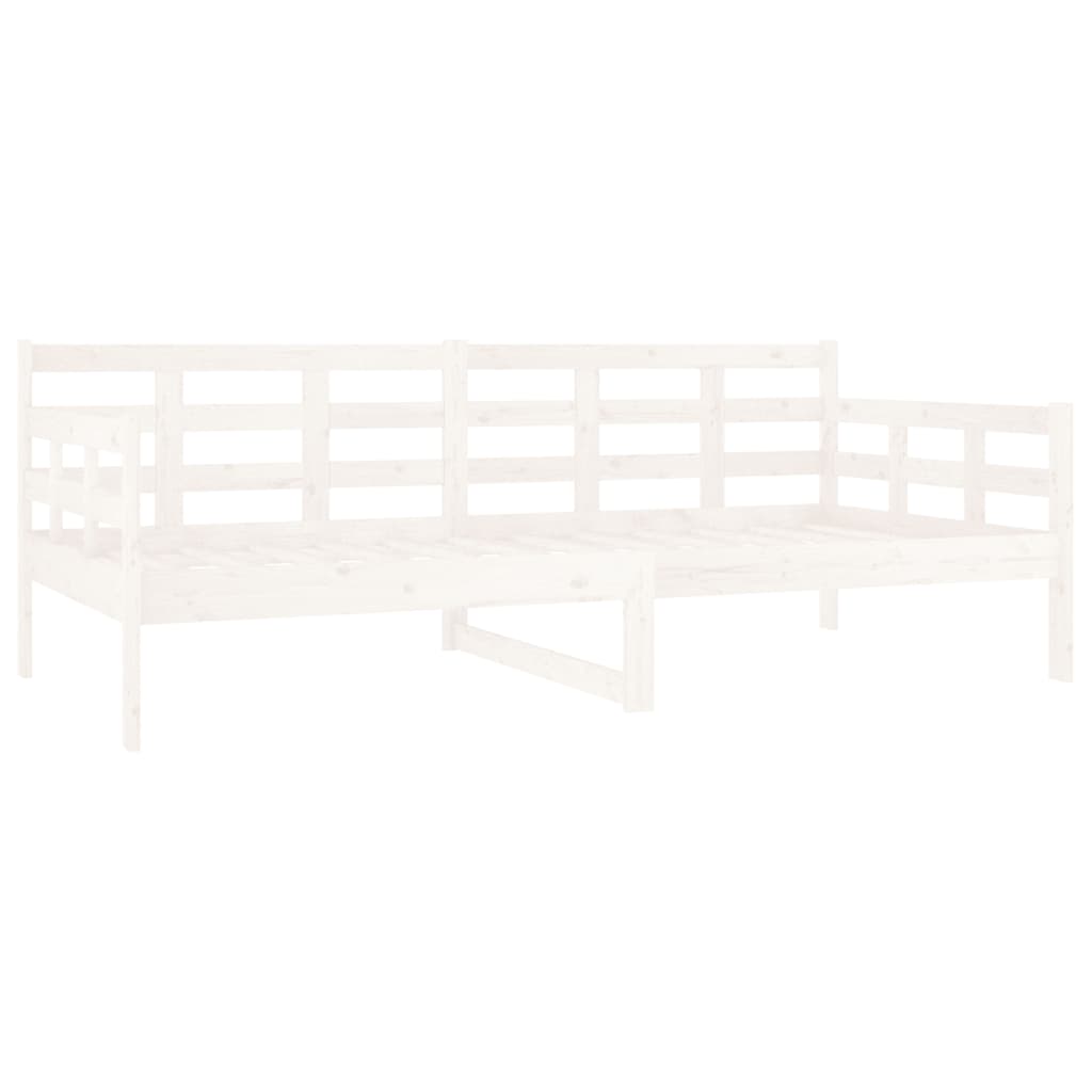 vidaXL Καναπές Κρεβάτι Λευκός 90 x 190 εκ. από Μασίφ Ξύλο Πεύκου