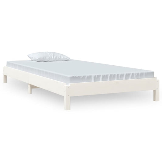 vidaXL Κρεβάτι Στοιβαζόμενο Λευκός 90x190 εκ. από Μασίφ Ξύλο Πεύκου