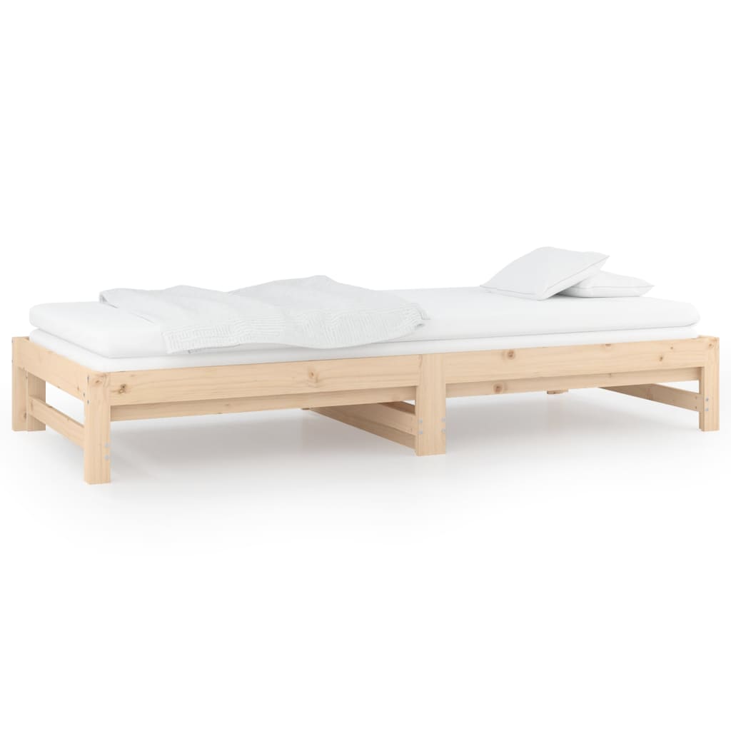 vidaXL Καναπές Κρεβάτι Συρόμενος 2x(90x190) εκ. Μασίφ Ξύλο Πεύκου