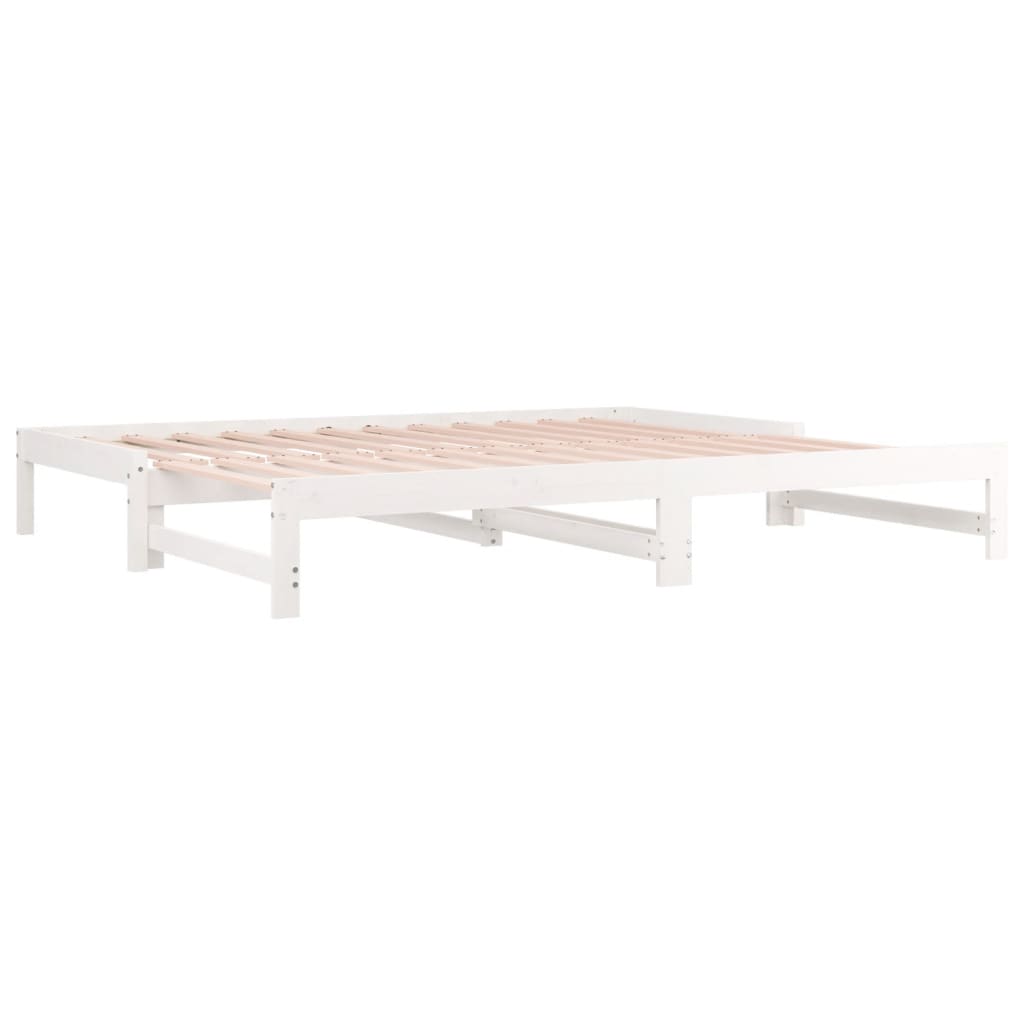 vidaXL Καναπές Κρεβάτι Συρόμενος Λευκός 2x(90x190) εκ. από Μασίφ Πεύκο