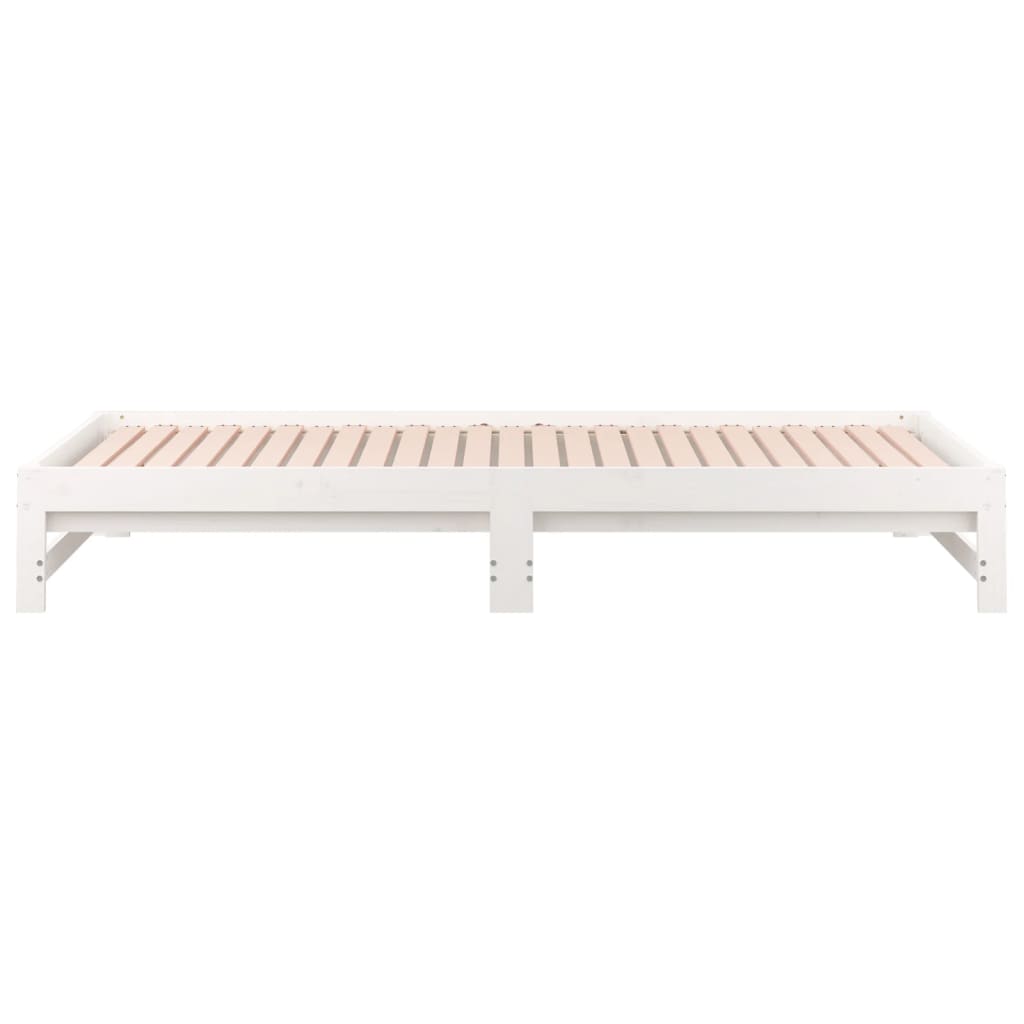 vidaXL Καναπές Κρεβάτι Συρόμενος Λευκός 2x(90x190) εκ. από Μασίφ Πεύκο