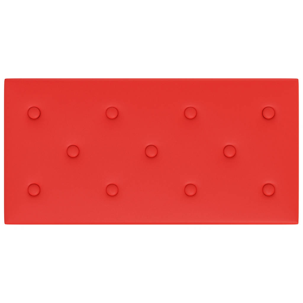 vidaXL Πάνελ Τοίχου 12 τεμ. Κόκκινο 60 x 30εκ. 2,16 μ² Συνθετικό Δέρμα