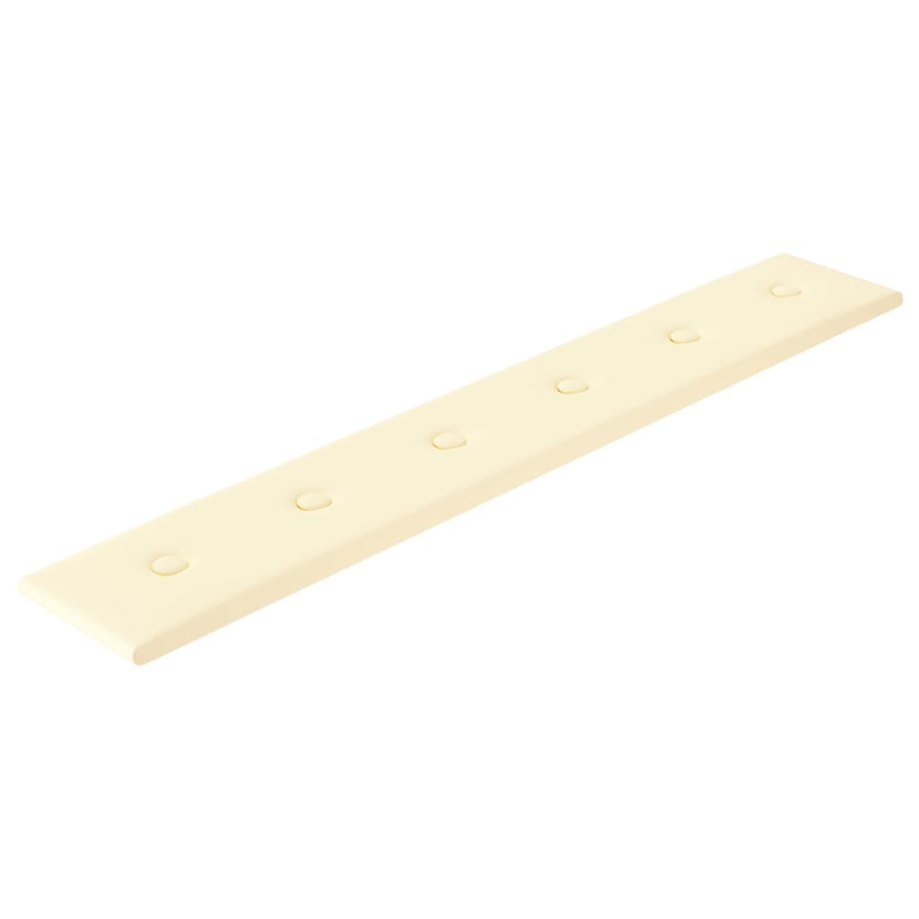 vidaXL Πάνελ Τοίχου 12 τεμ. Κρεμ 90 x 15 εκ. 1,62 μ² Συνθετικό Δέρμα