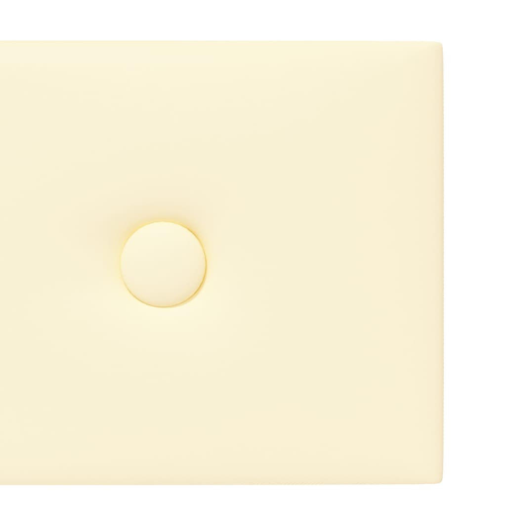 vidaXL Πάνελ Τοίχου 12 τεμ. Κρεμ 90 x 15 εκ. 1,62 μ² Συνθετικό Δέρμα