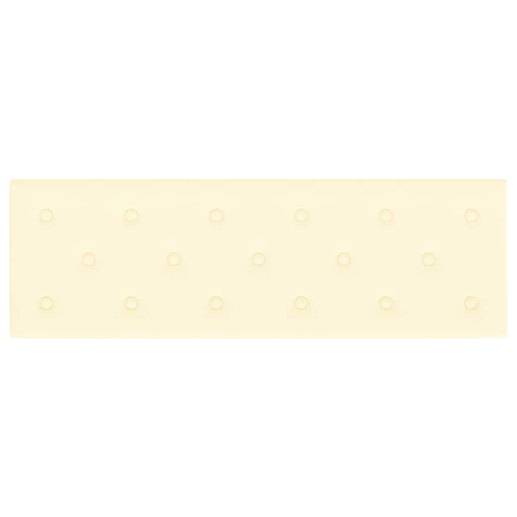 vidaXL Πάνελ Τοίχου 12 τεμ. Κρεμ 90 x 30 εκ. 3,24 μ² Συνθετικό Δέρμα