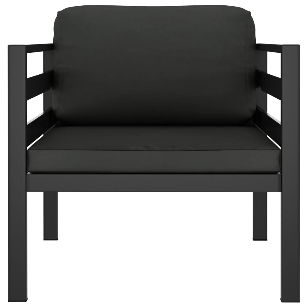 vidaXL Σαλόνι Κήπου 7 Τεμαχίων Ανθρακί Αλουμινίου με Μαξιλάρια