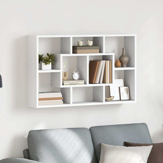vidaXL Ραφιέρα Τοίχου Λευκή 85 x 16 x 52,5 εκ. από Επεξεργασμένο Ξύλο
