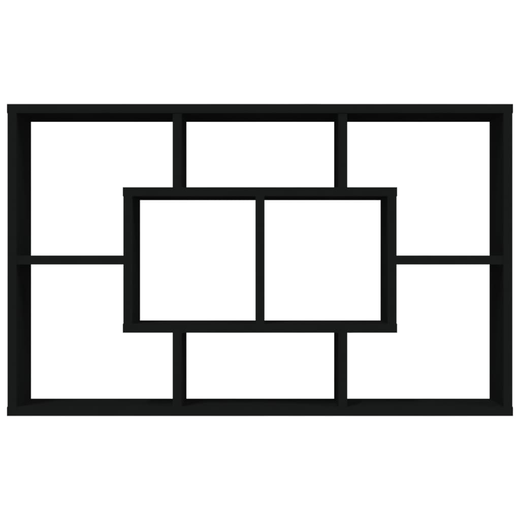 vidaXL Ραφιέρα Τοίχου Μαύρη 85 x 16 x 52,5 εκ. από Επεξεργασμένο Ξύλο