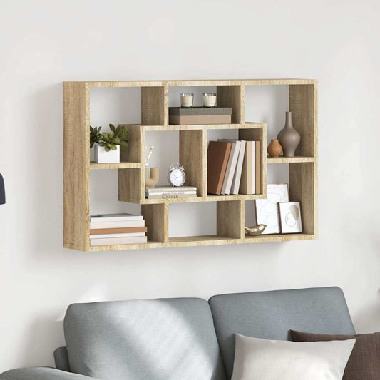 vidaXL Ραφιέρα Τοίχου Sonoma Δρυς 85x16x52,5 εκ. Επεξεργασμένο Ξύλο