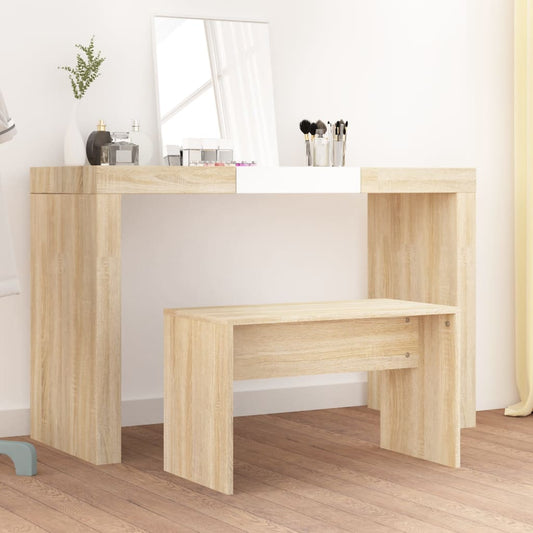 vidaXL Σκαμπό Μπουντουάρ Sonoma δρυς 70 x 35 x 45 εκ. Επεξ. Ξύλο