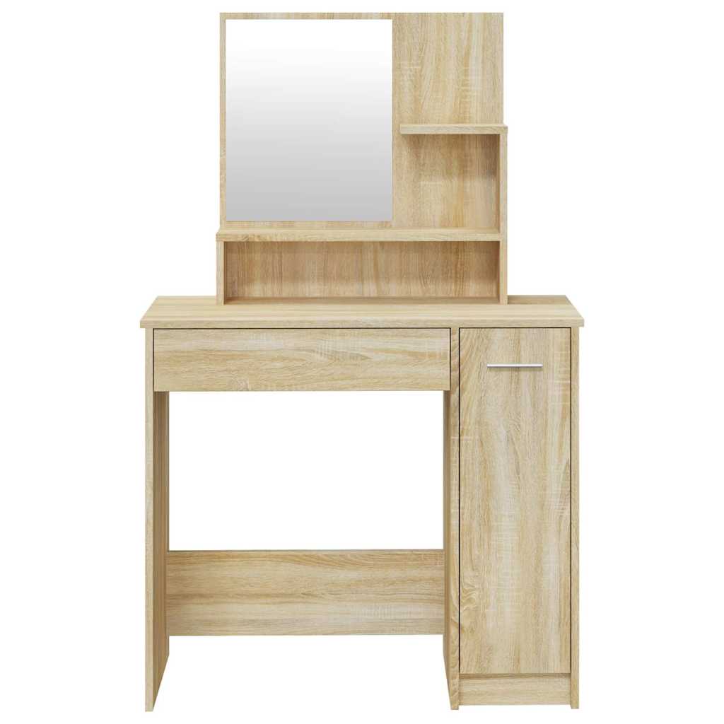 vidaXL Μπουντουάρ με Καθρέφτη Sonoma Δρυς 86,5x35x136 εκ.