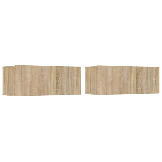 vidaXL Έπιπλα Τηλεόρασης 2 τεμ. Sonoma Δρυς 80x30x30 εκ. Επεξ. Ξύλο