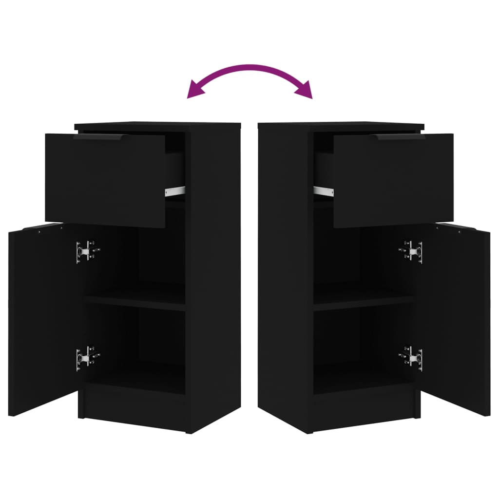 vidaXL Ντουλάπια 2 τεμ. Μαύρα 30 x 30 x 70 εκ. από Επεξεργασμένο Ξύλο