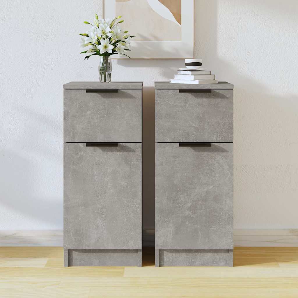 vidaXL Ντουλάπια 2 τεμ. Γκρι Σκυροδέματος 30x30x70 εκ. Επεξεργ. Ξύλο