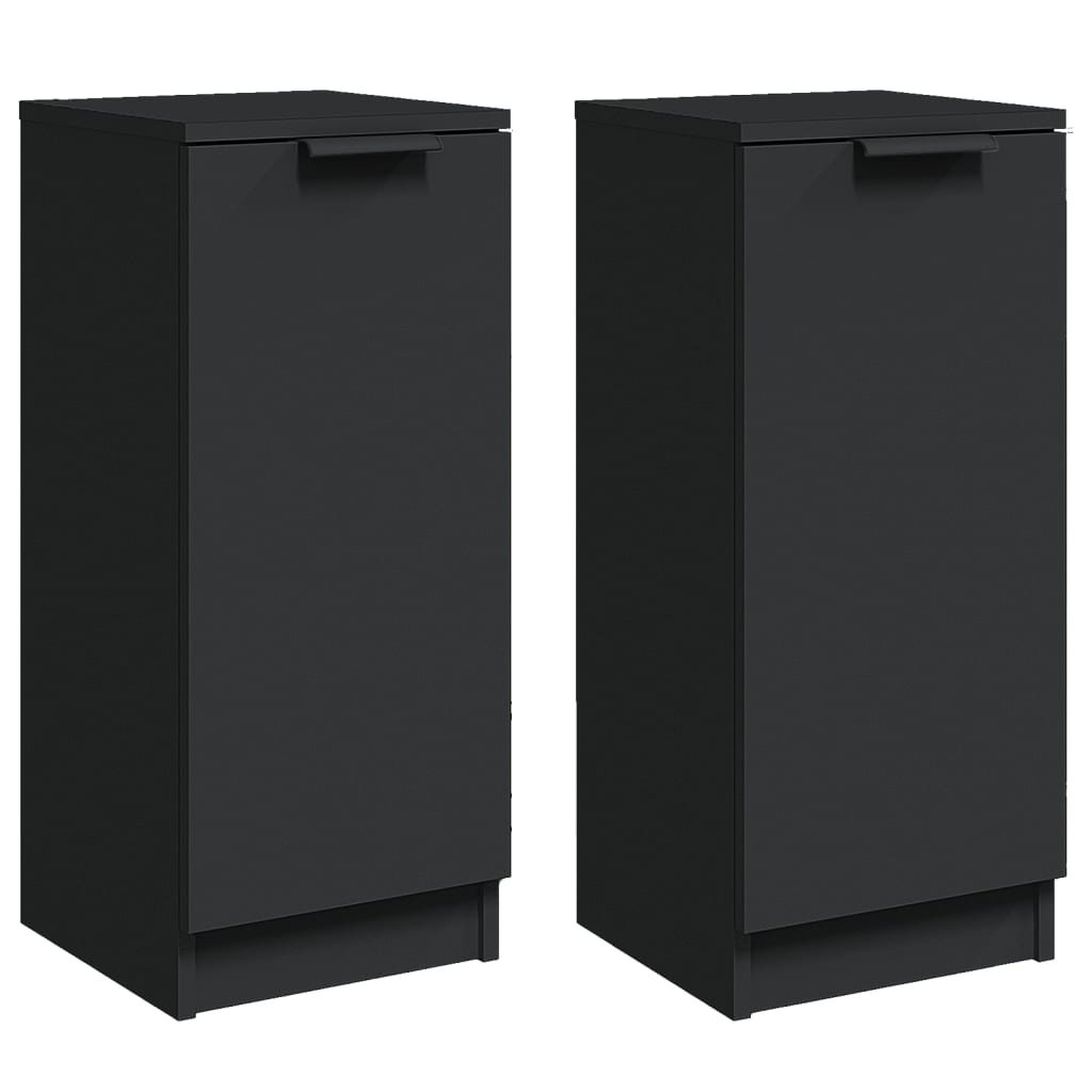 vidaXL Ντουλάπια 2 τεμ. Μαύρα 30 x 30 x 70 εκ. από Επεξεργασμένο Ξύλο