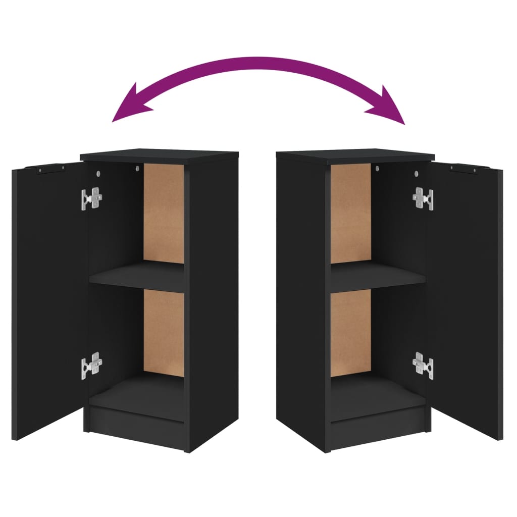 vidaXL Ντουλάπια 2 τεμ. Μαύρα 30 x 30 x 70 εκ. από Επεξεργασμένο Ξύλο