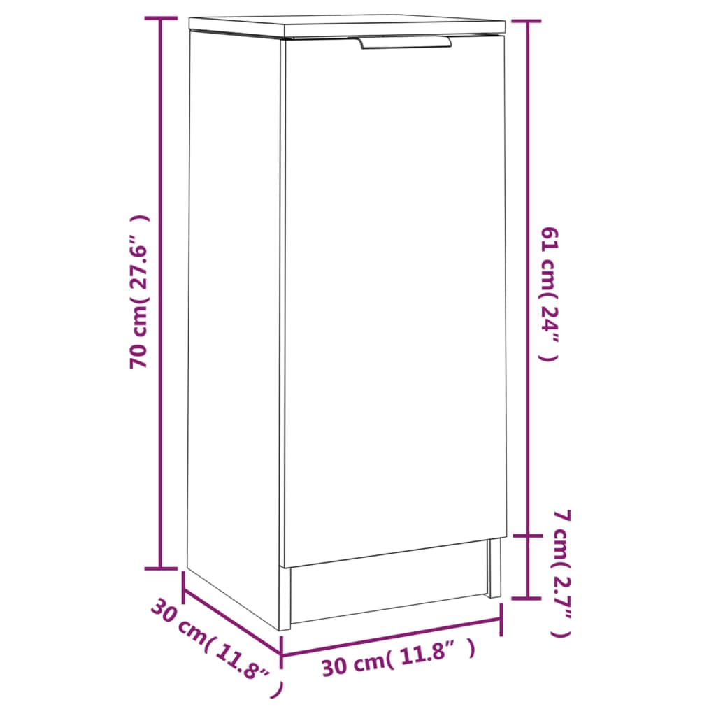 vidaXL Ντουλάπι Sonoma Δρυς 30 x 30 x 70 εκ. από Επεξεργασμένο Ξύλο