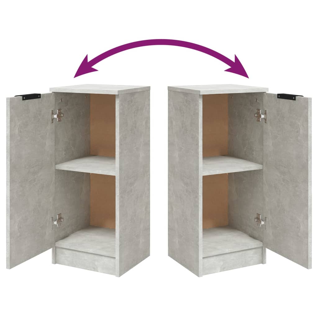 vidaXL Ντουλάπια 2 τεμ. Γκρι Σκυροδέματος 30x30x70 εκ. Επεξεργ. Ξύλο