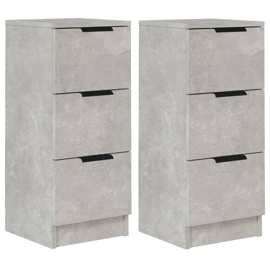vidaXL Ντουλάπια 2 τεμ. Γκρι Σκυροδέματος 30x30x70 εκ. Επεξεργ. Ξύλο