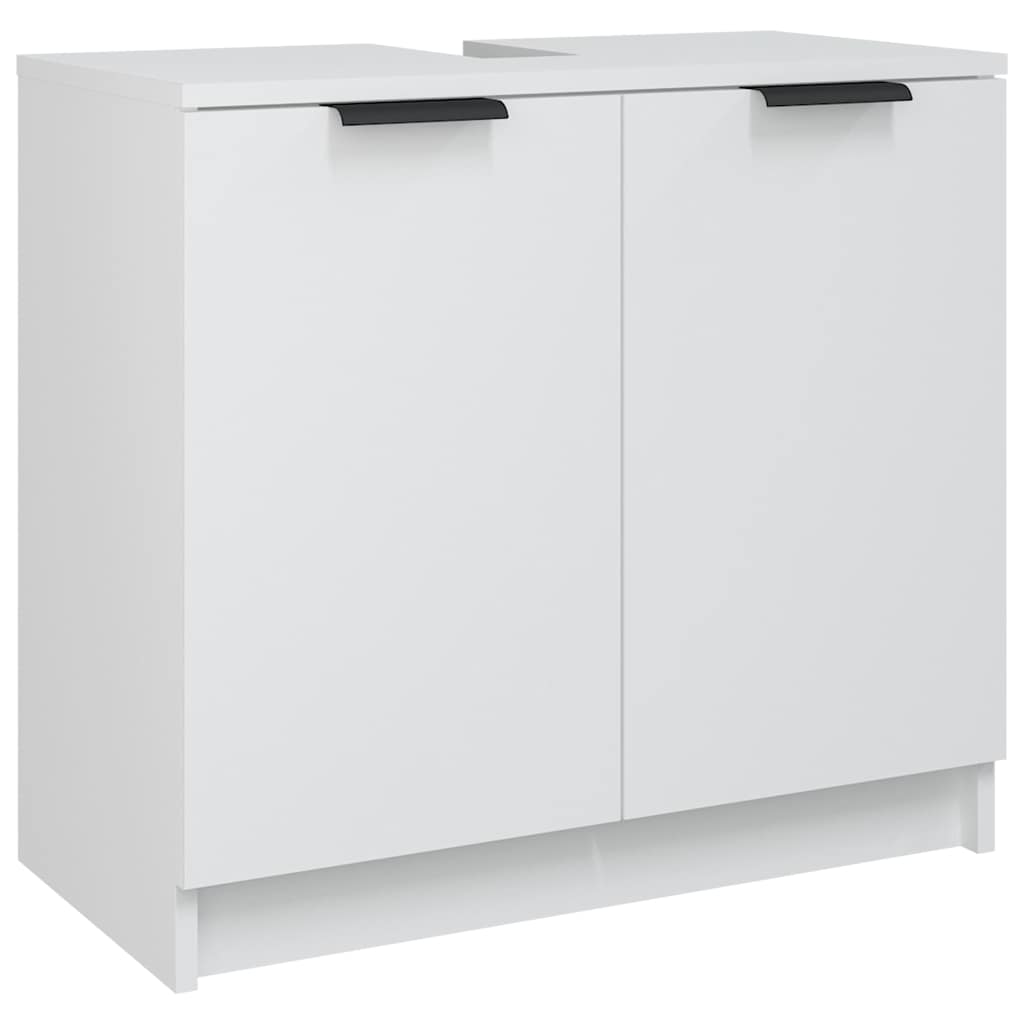 vidaXL Ντουλάπι Μπάνιου Λευκό 64,5 x 33,5 x 59 εκ. Επεξεργασμένο Ξύλο