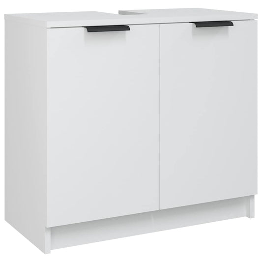 vidaXL Ντουλάπι Μπάνιου Λευκό 64,5 x 33,5 x 59 εκ. Επεξεργασμένο Ξύλο