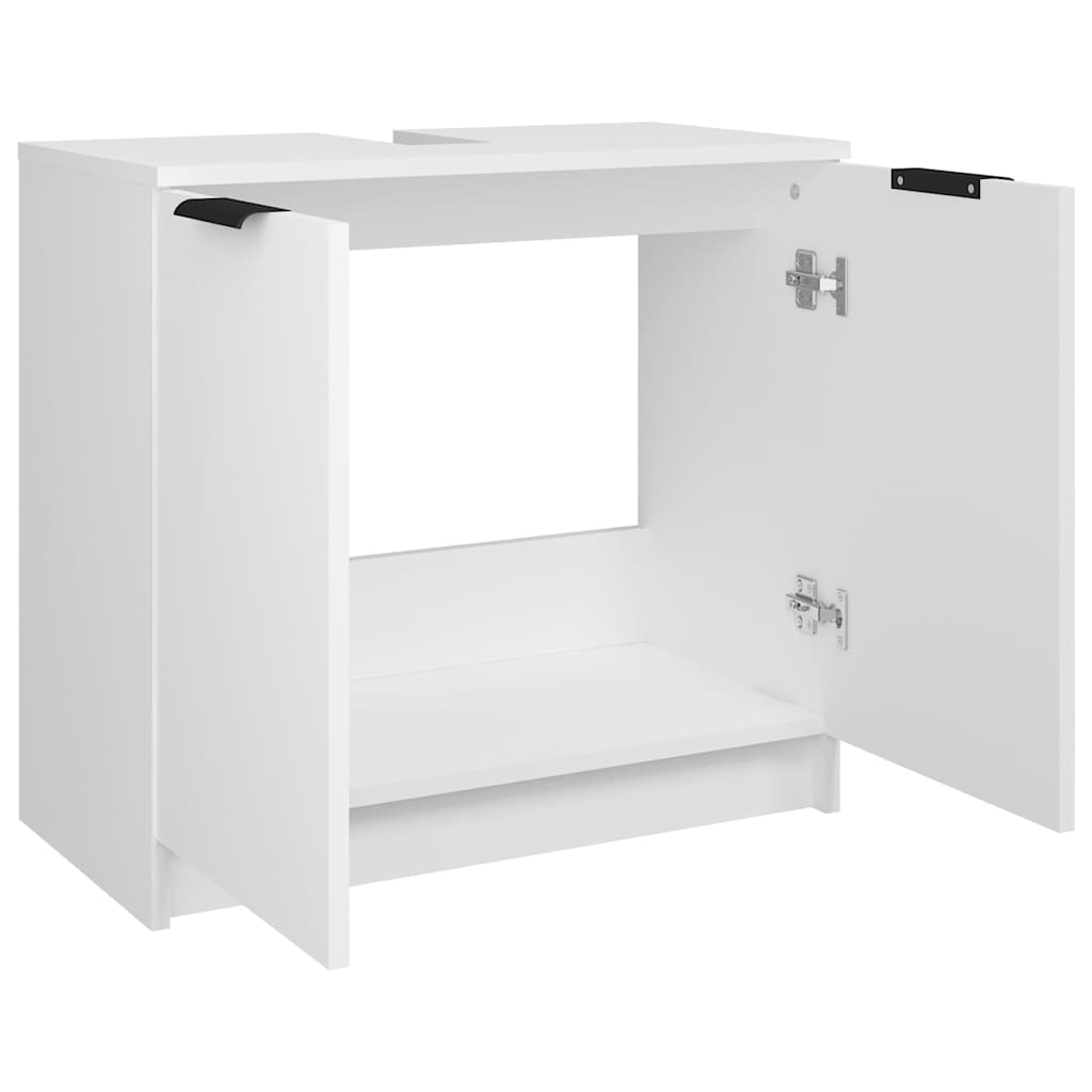 vidaXL Ντουλάπι Μπάνιου Λευκό 64,5 x 33,5 x 59 εκ. Επεξεργασμένο Ξύλο