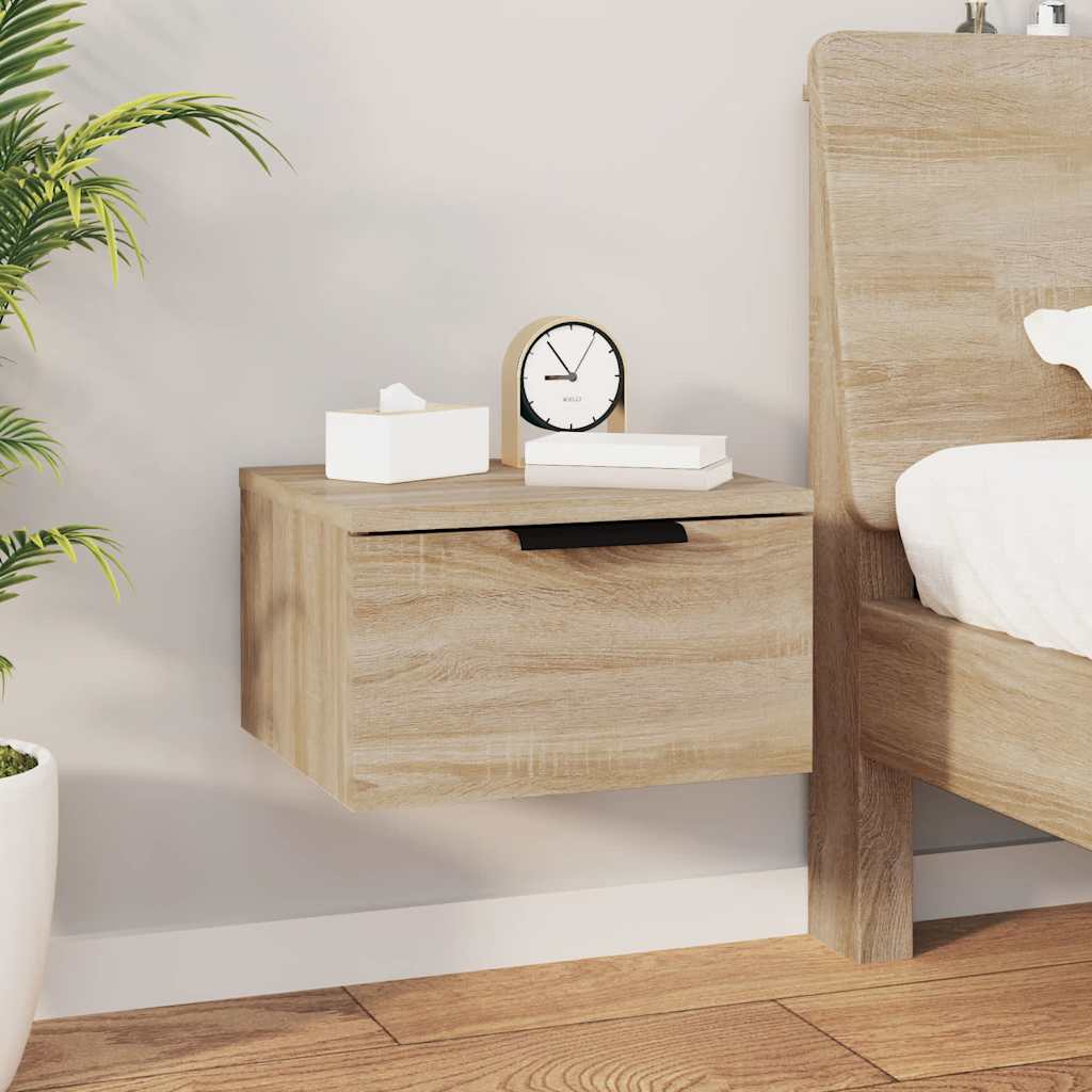 vidaXL Κομοδίνα Επιτοίχιο Sonoma Δρυς 34 x 30 x 20 εκ.