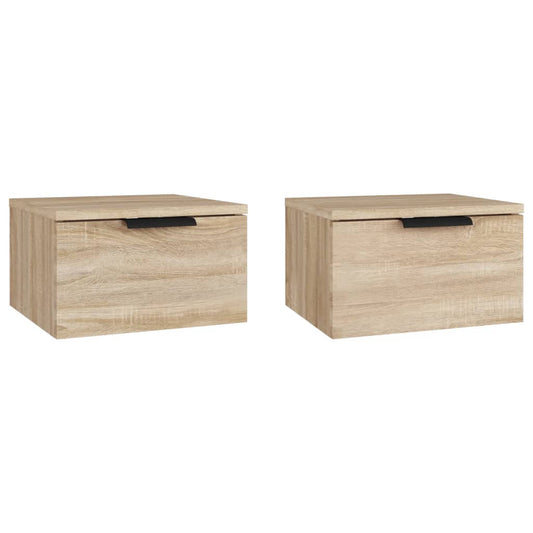 vidaXL Κομοδίνα Επιτοίχια 2 τεμ. Sonoma Δρυς 34 x 30 x 20 εκ.