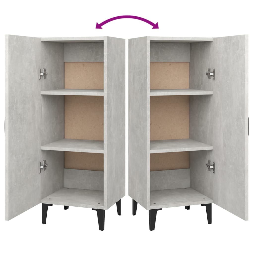 vidaXL Ντουλάπι Γκρι Σκυροδέματος 34,5x34x90 εκ. Επεξεργασμένο Ξύλο