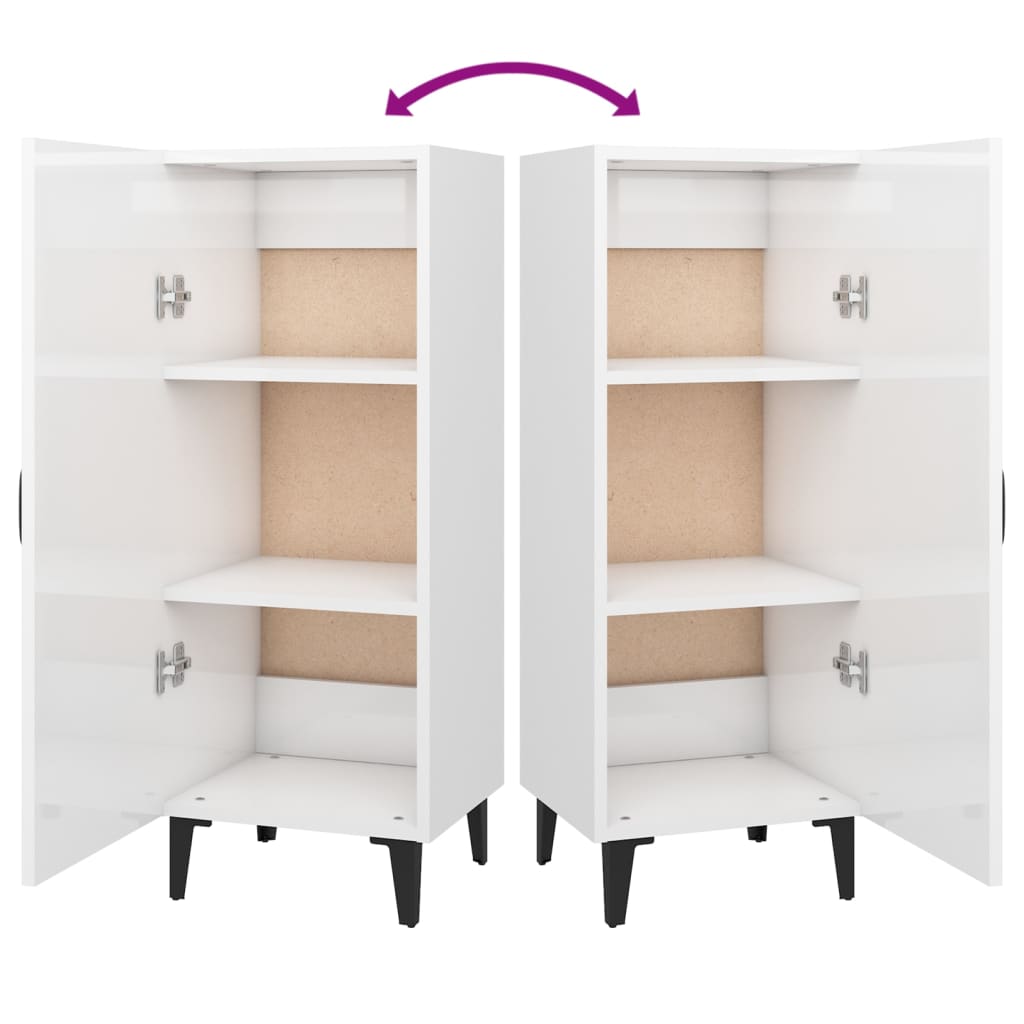 vidaXL Ντουλάπι Γυαλιστερό Λευκό 34,5x34x90 εκ. Επεξεργασμένο Ξύλο