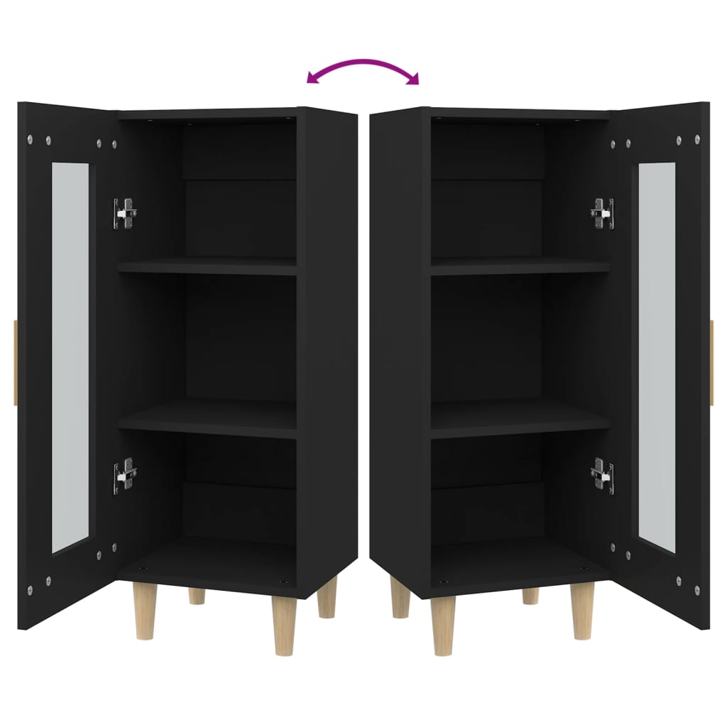 vidaXL Ντουλάπι Μαύρο 34,5 x 34 x 90 εκ. από Επεξεργασμένο Ξύλο