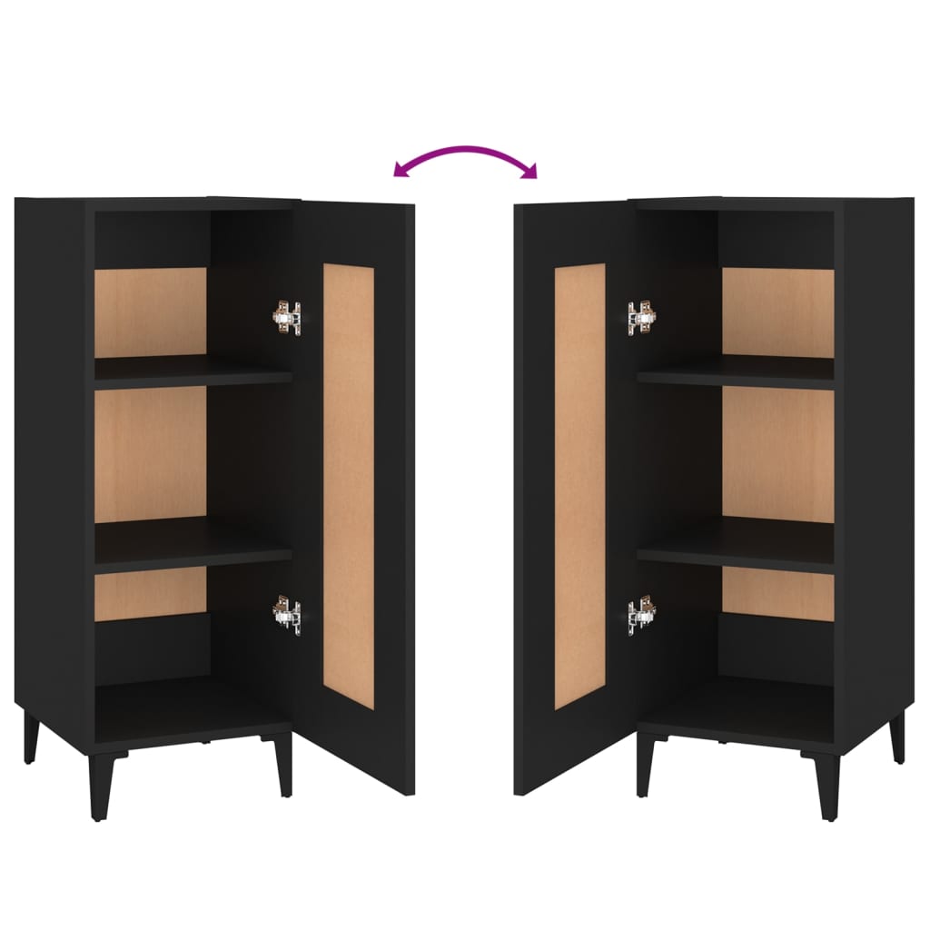 vidaXL Ντουλάπι Μαύρο 34,5 x 34 x 90 εκ. από Επεξεργασμένο Ξύλο