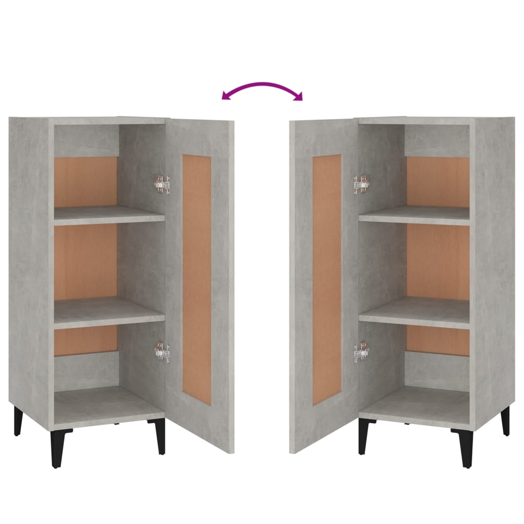 vidaXL Ντουλάπι Γκρι Σκυροδέματος 34,5x34x90 εκ. Επεξεργασμένο Ξύλο