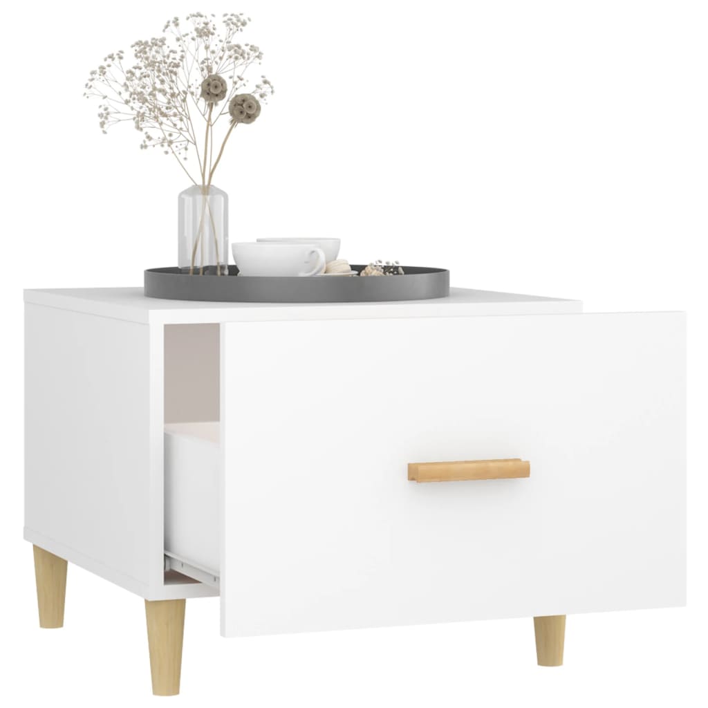 vidaXL Τραπεζάκια Σαλονιού 2 τεμ. Λευκά 50x50x40 εκ Επεξεργασμένο Ξύλο