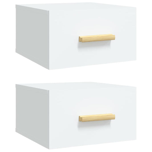 vidaXL Κομοδίνα Επιτοίχια 2 τεμ. Λευκά 35x35x20 εκ.