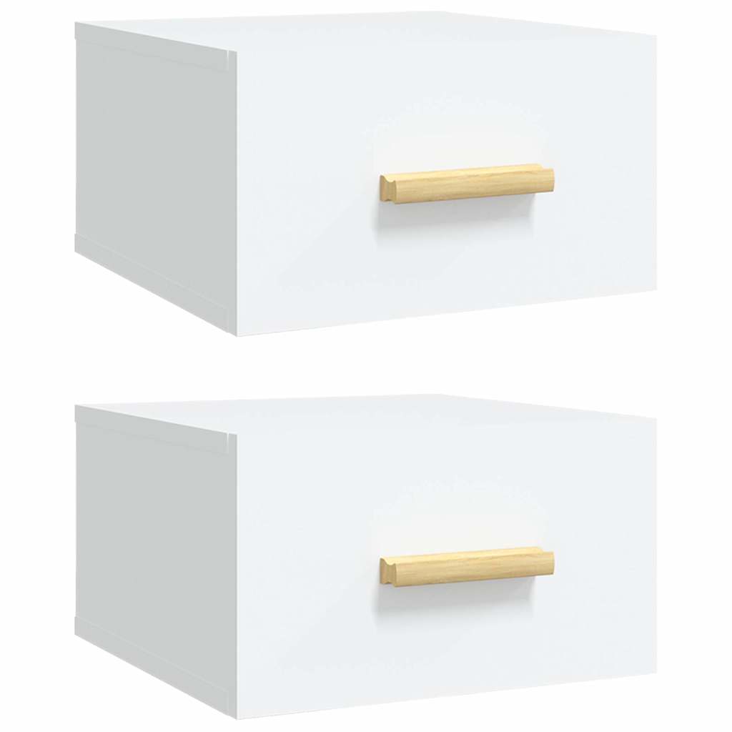 vidaXL Κομοδίνα Επιτοίχια 2 τεμ. Λευκά 35x35x20 εκ.