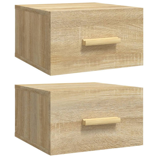 vidaXL Κομοδίνα Επιτοίχια 2 τεμ. Sonoma Δρυς 35 x 35 x 20 εκ.