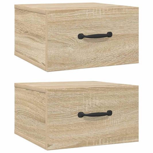 vidaXL Κομοδίνα Επιτοίχια 2 τεμ. Sonoma Δρυς 35 x 35 x 20 εκ.