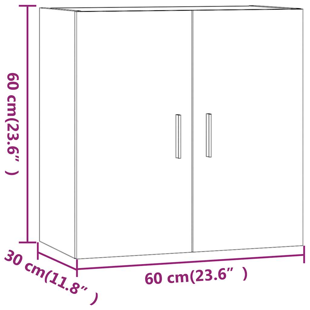 vidaXL Ντουλάπι Τοίχου Γκρι Σκυρ. 60x30x60 εκ. Επεξεργασμένο Ξύλο