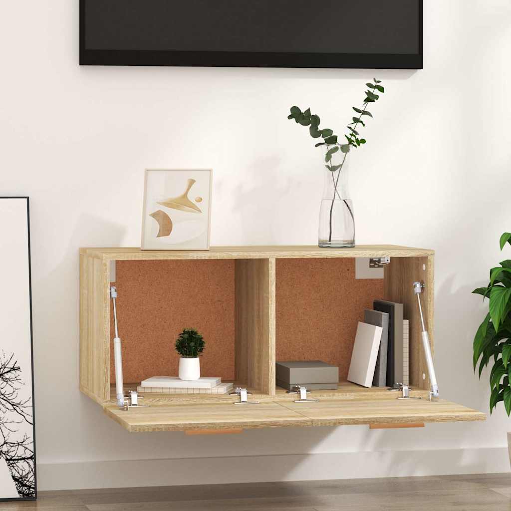 vidaXL Ντουλάπι Τοίχου Sonoma Δρυς 80x35x36,5 εκ. Επεξεργασμένο Ξύλο