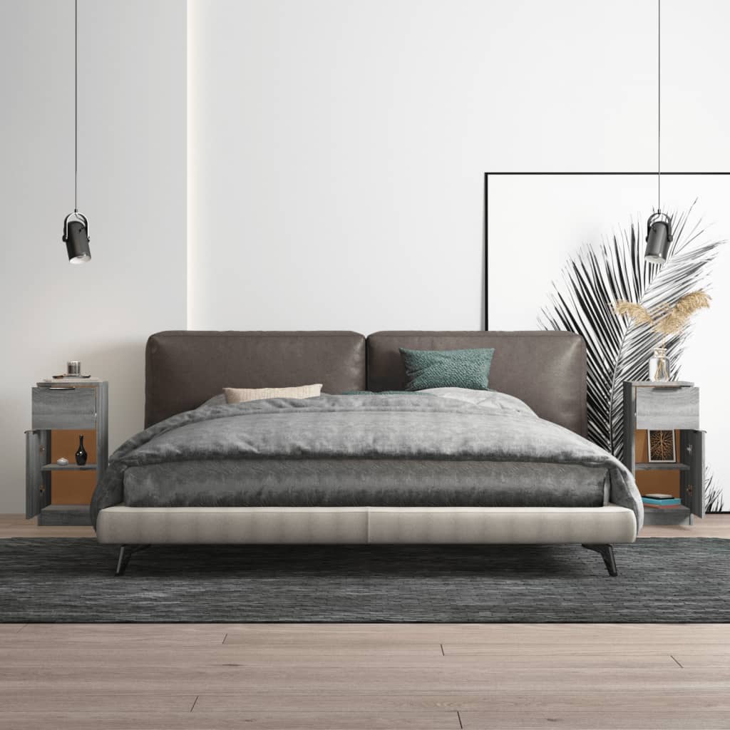 vidaXL Ντουλάπια 2 τεμ. Γκρι Sonoma 30x30x70 εκ. Επεξεργασμένο Ξύλο