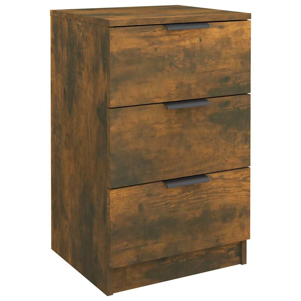 vidaXL Κομοδίνα 2 τεμ. Καπνιστή Δρυς 40 x 36 x 65 εκ.
