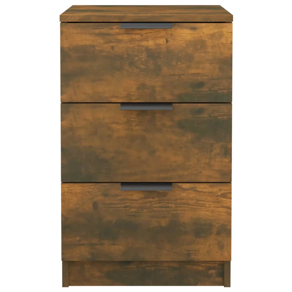vidaXL Κομοδίνα 2 τεμ. Καπνιστή Δρυς 40 x 36 x 65 εκ.