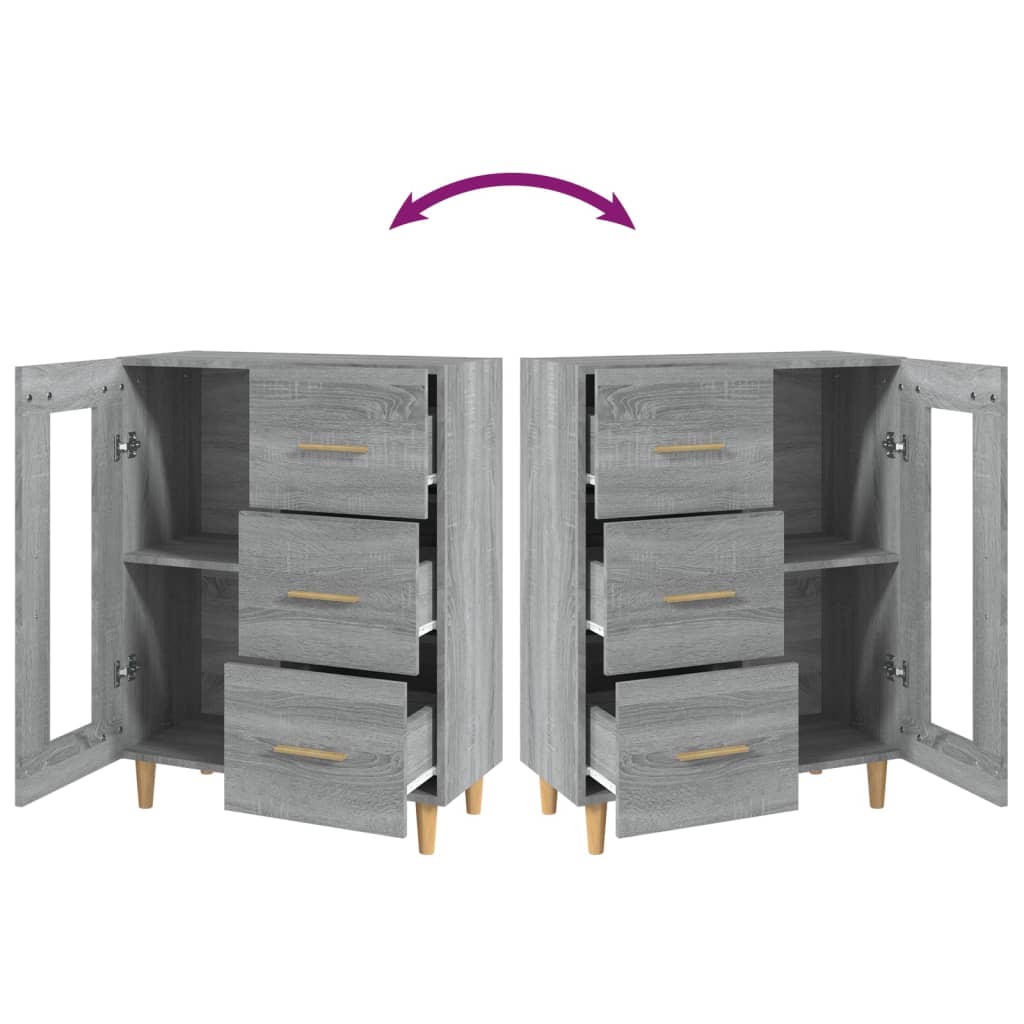 vidaXL Ντουλάπι Γκρι Sonoma 69,5 x 34 x 90 εκ. από Επεξεργασμένο Ξύλο