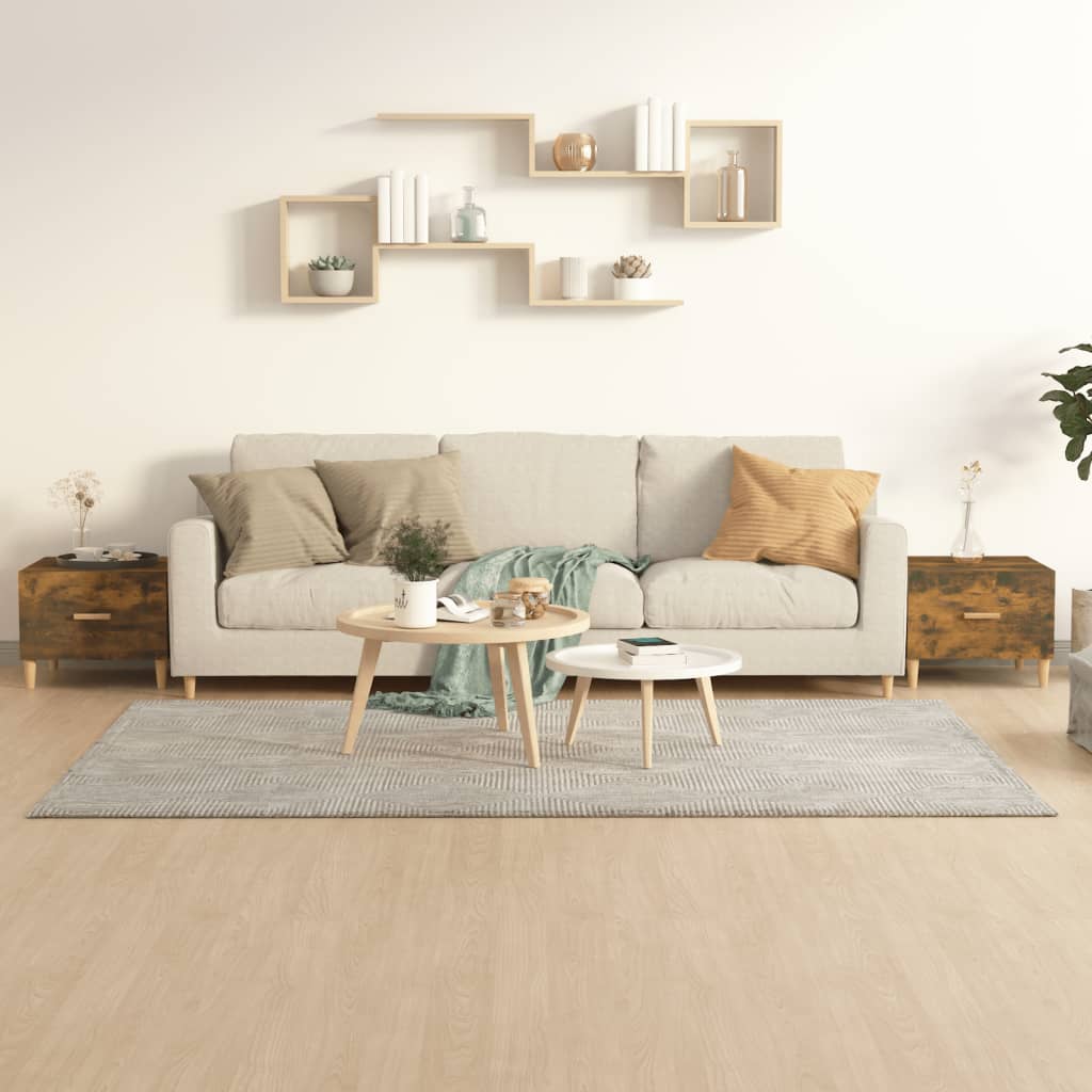 vidaXL Τραπεζάκια Σαλονιού 2 τεμ Καπνιστή Oak 50x50x40 εκ Επεξ. Ξύλο