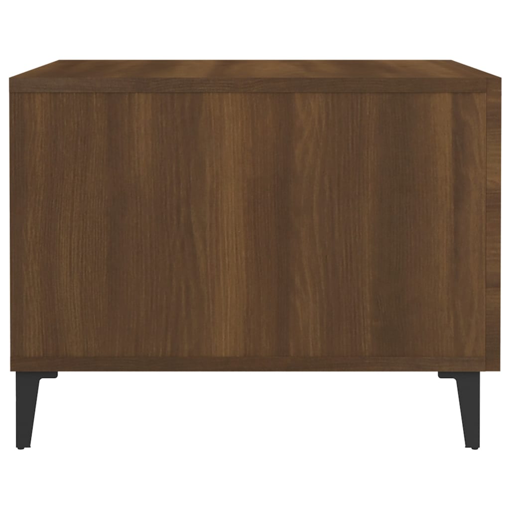 vidaXL Τραπέζι Σαλονιού με Μεταλλικά Καφέ δρυς50 x 50 x 40 εκ.