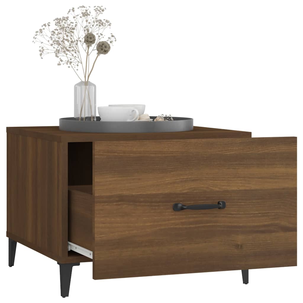 vidaXL Τραπέζια Σαλονιού με Μετ. Πόδια 2τεμ. Καφέ δρυς 50x50x40εκ.