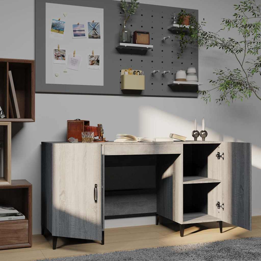 vidaXL Γραφείο Γκρι Sonoma 140x50x75 εκ. από Επεξεργασμένο Ξύλο