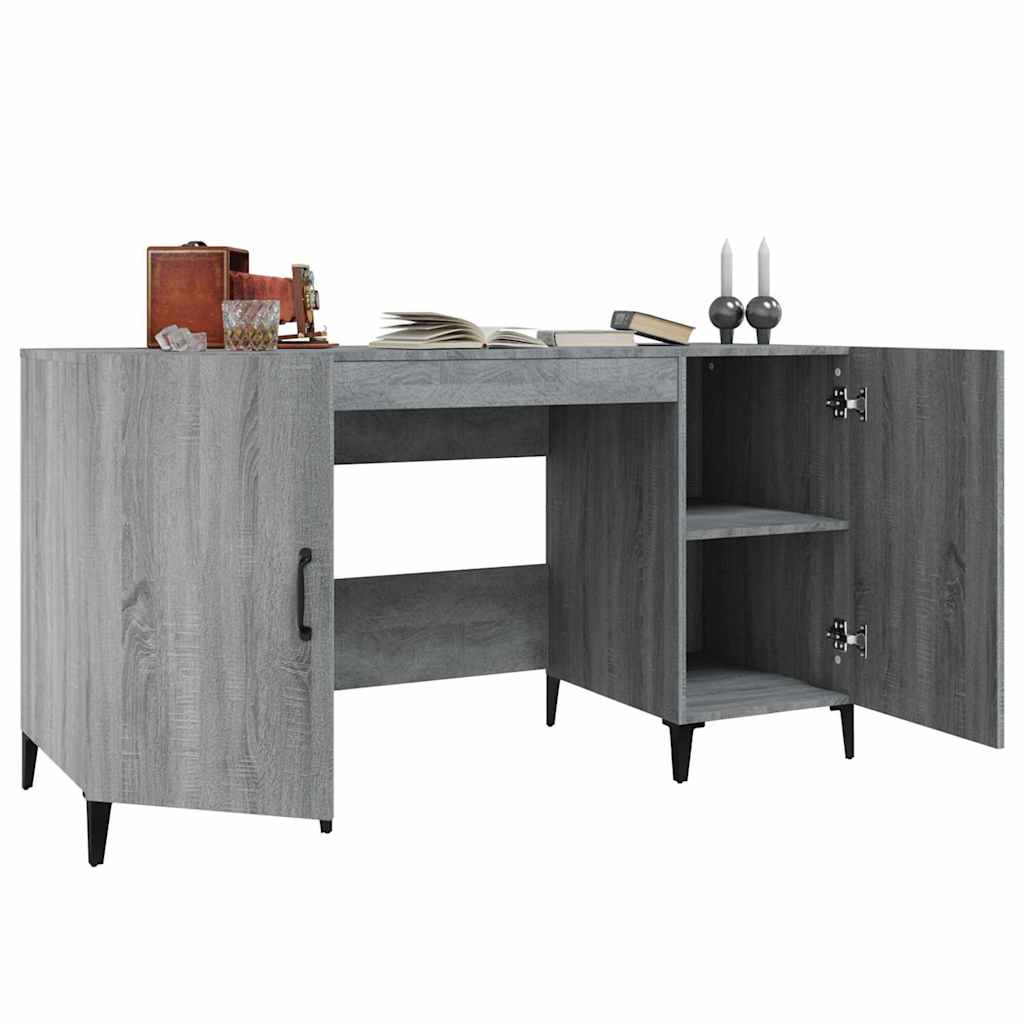vidaXL Γραφείο Γκρι Sonoma 140x50x75 εκ. από Επεξεργασμένο Ξύλο