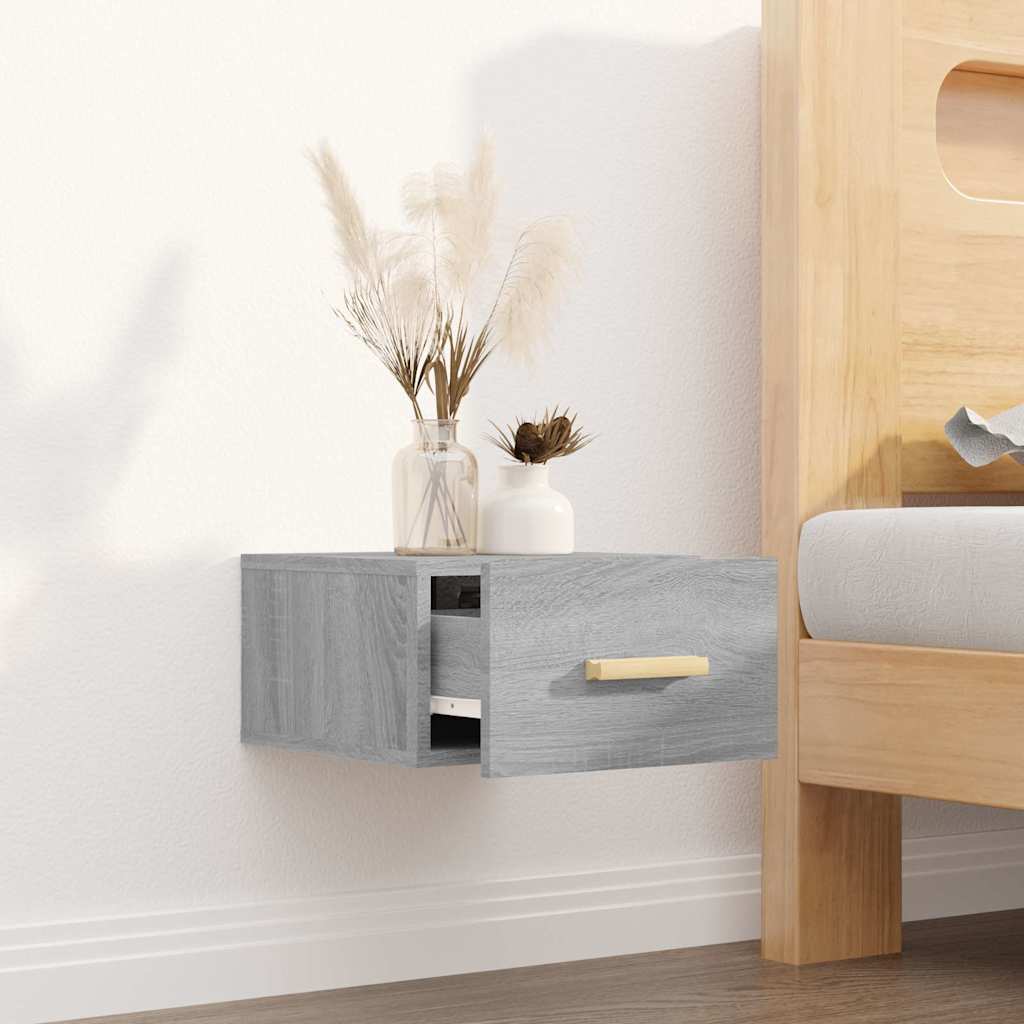 vidaXL Κομοδίνα Επιτοίχια Γκρι Sonoma 35 x 35 x 20 εκ.